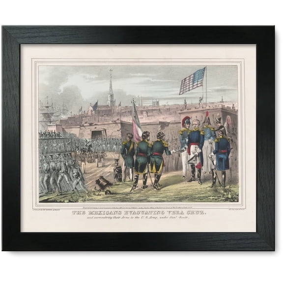 Framed Print: The Mexicans Evacuating Vera Cruz, And Surrendering Their Arms To