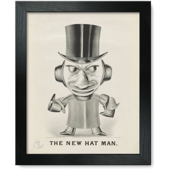 Framed Print: The New Hat Man, 1875