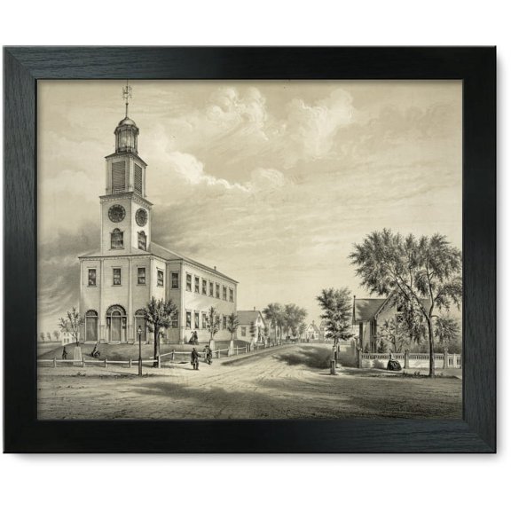 Framed Print: The Old Congregational Church, Saco, 1860