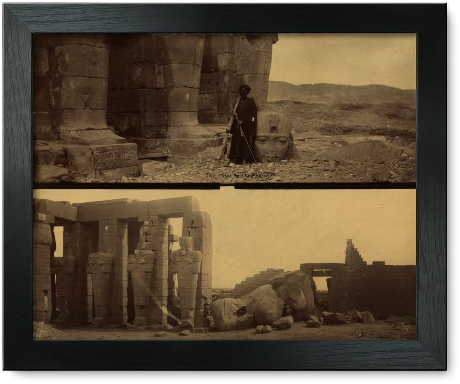 Framed Print: The Past & The Present Pillars And Fallen Colossus At The ...