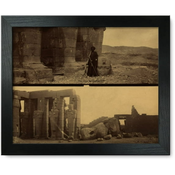 Framed Print: The Past & The Present Pillars And Fallen Colossus At The