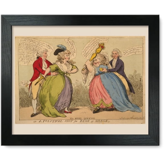 Framed Print: The Rival Queens Or A Political Heat For Rege & Grege, 1789