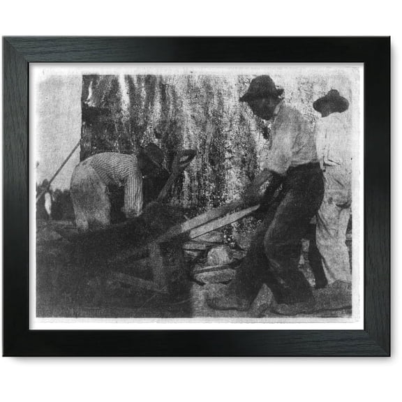 Framed Print: Three Workmen, 1900