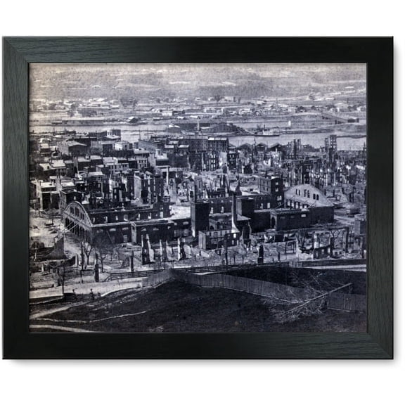 Framed Print: Troy, New York After Fire. Union Station, 1862