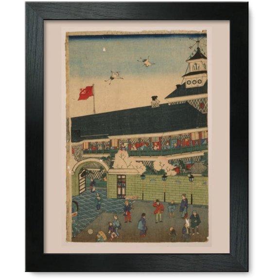 Framed Print: Tsukiji Hotel, circa 1850