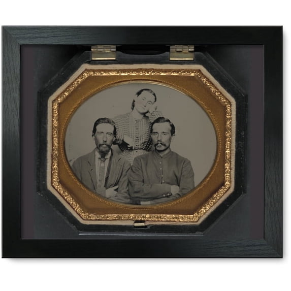 Framed Print: Two Unidentified Soldiers In Union Uniforms With Unidentified