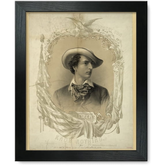 Framed Print: Uncle Sam's Youngest Son, Citizen Know Nothing, 1854