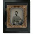 thumbnail image 1 of Framed Print: Unidentified Soldier In Confederate Double-Breasted Frock Coat With, 1 of 3