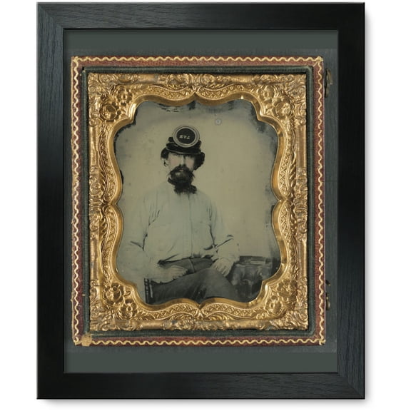 Framed Print: Unidentified Soldier In Confederate Uniform And Lvr Kepi, circa 1861