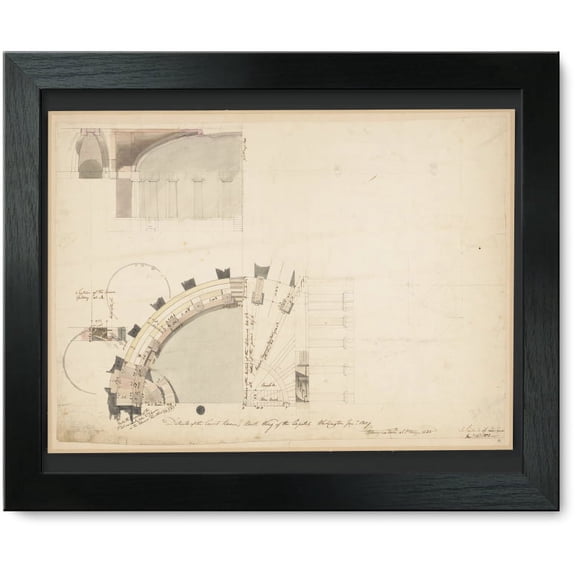 Framed Print: United States Capitol, Washington, D.C. Court Room Plan, Elevation