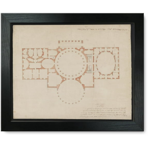 Framed Print: United States Capitol, Washington, D.C. Floor Plan, circa 1793