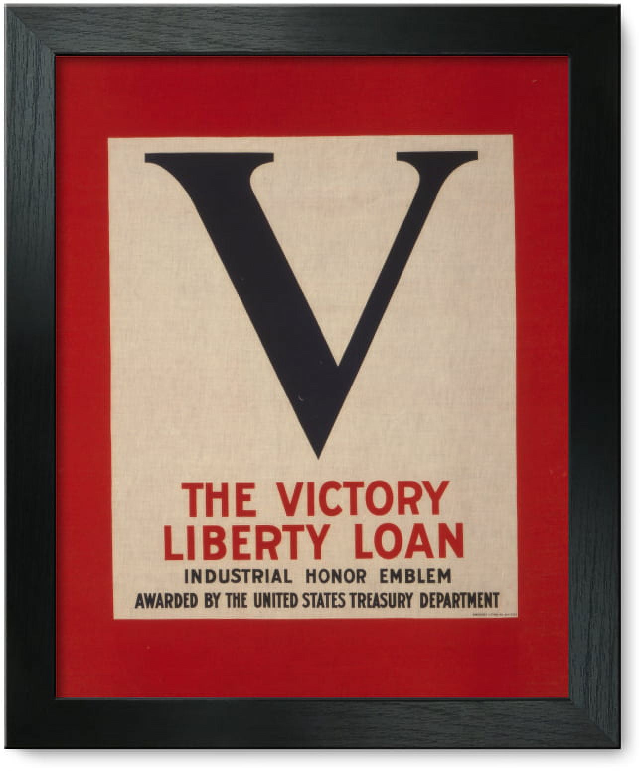 Framed Print: V--The Victory Liberty Loan Industrial Honor Emblem Awarded By The