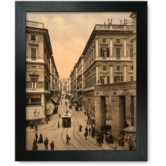 Framed Print: Via Roma, Genoa, Italy, circa 1890
