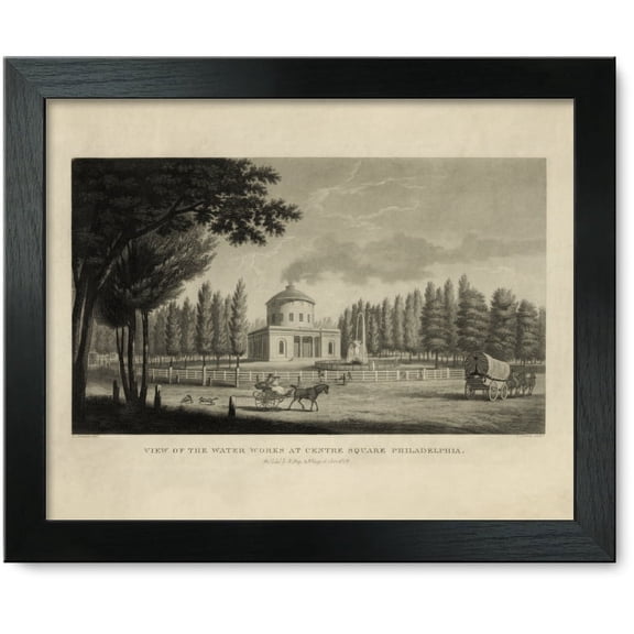 Framed Print: View Of The Water Works At Centre Square Philadelphia
