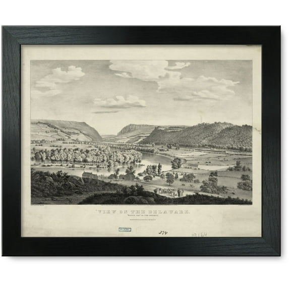 Framed Print: View On The Delaware: Water Gap In The Distance, 1860