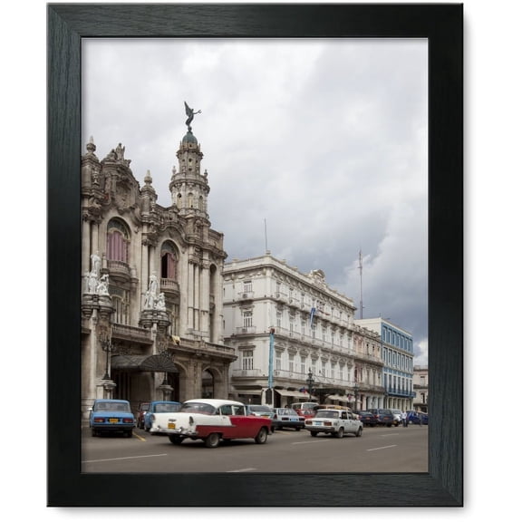Framed Print: Vintage American Car And Other Buildings On The Del Prado, Palacio
