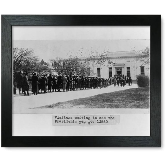 Framed Print: Visitors Waiting To See The President, circa 1921