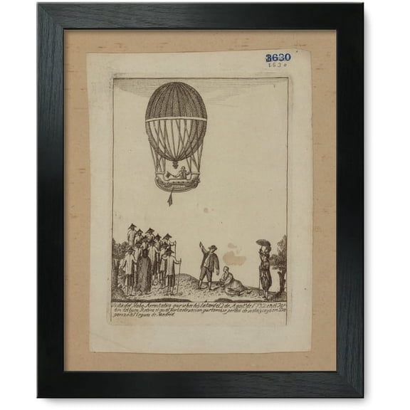 Framed Print: Vista Del Globo Areostatico Que SE Hecho La Tarde 12 De Agosto. De