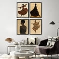 thumbnail image 1 of Framed Print Wall Art Set of 4 - Dancing Poster Art - 4 Pieces Women Portrait Modern Wall Decor for Living Room - 11"x14"x4 BLACK, 1 of 7