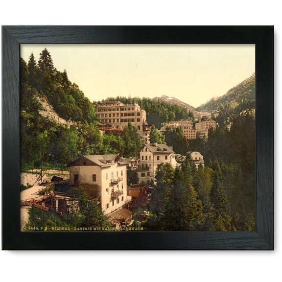 Framed Print: Wildbad Gastein (I.E., Bad Gastein) And Kaiser Promenade, Salzburg