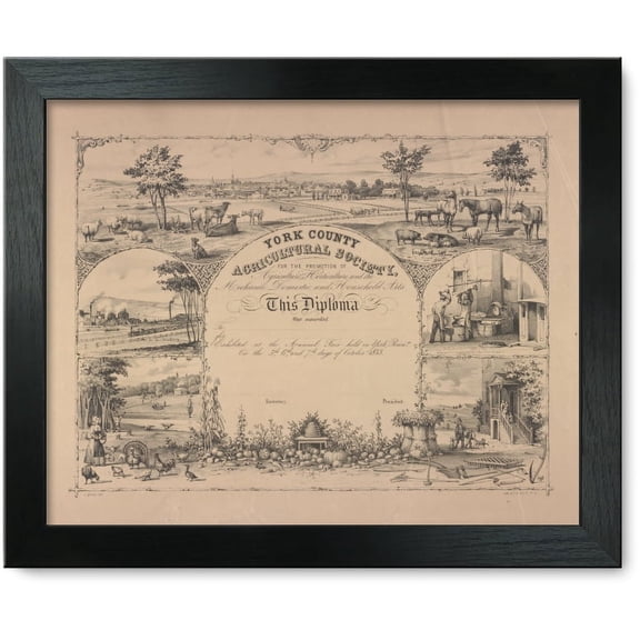 Framed Print: York County Agricultural Society, For The Promotion Of Agriculture