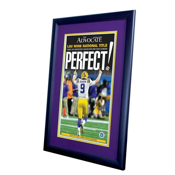 Framed &Ready To Hang The Advocate LSU 2020 NCAA Championship Newspaper Insert