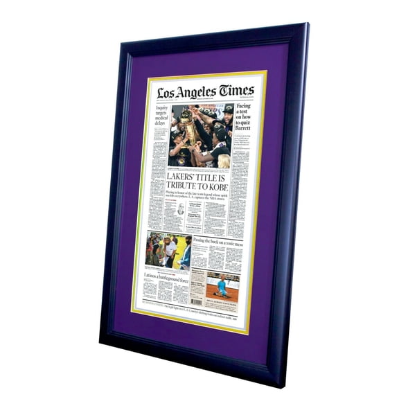 Framed & Ready To Hang The LATimes Lakers 2020 NBA Newspaper-Tribute to Kobe