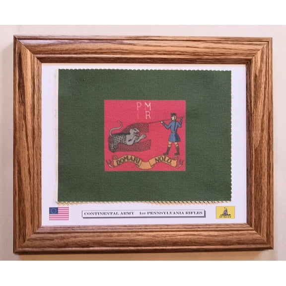 Framed Revolutionary War Flag...American Continental Army...1st Pennsylvania Rifles. Patriotic Wall Decor, Wall Art.