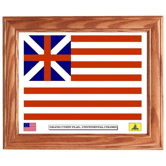 Framed Revolutionary War Grand Union Flag. 1st American Flag