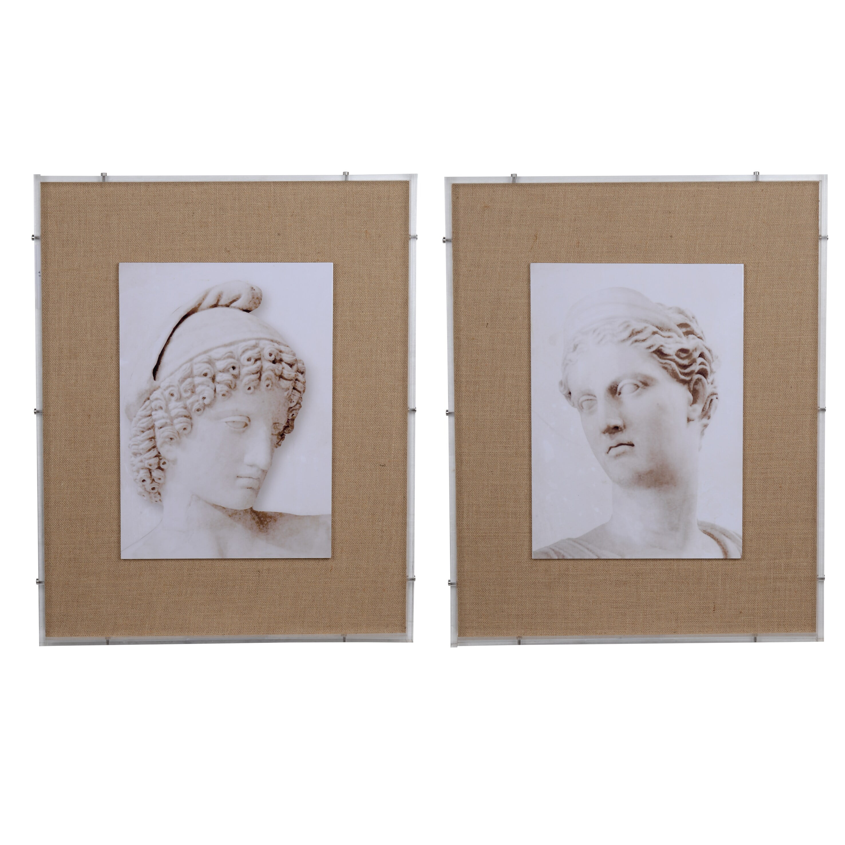 24"x30" Set of 2 Roman Bust Framed Canvas Prints