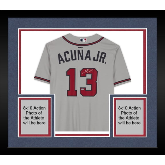 Framed Ronald Acuna Jr. Atlanta Braves Autographed Gray Replica Jersey - Fanatics Authentic Certified