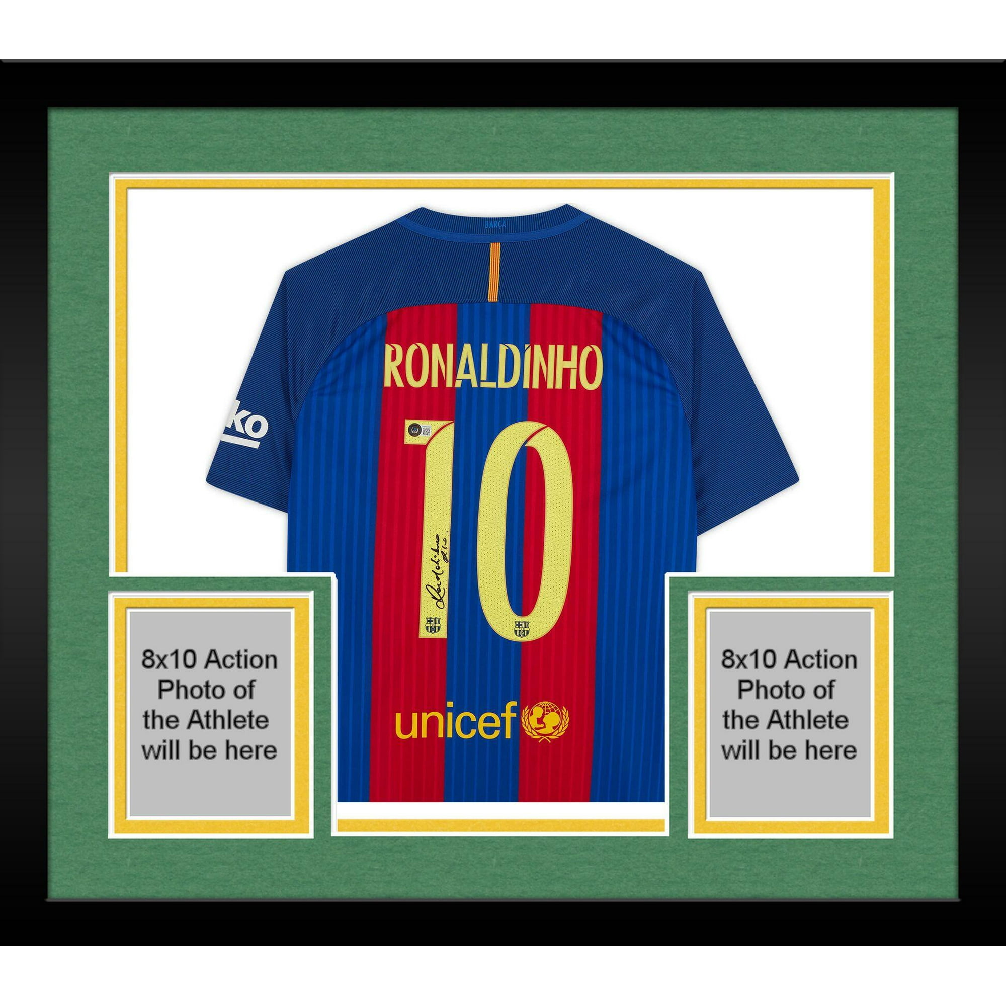 Framed Ronaldinho Barcelona Autographed Blue Jersey - Fanatics Authentic  Certified 