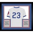 thumbnail image 1 of Framed Ryne Sandberg Chicago Cubs Autographed White Pinstripe 1987 Mitchell & Ness Authentic Jersey with "HOF 05" Inscription - Fanatics Authentic Certified, 1 of 4