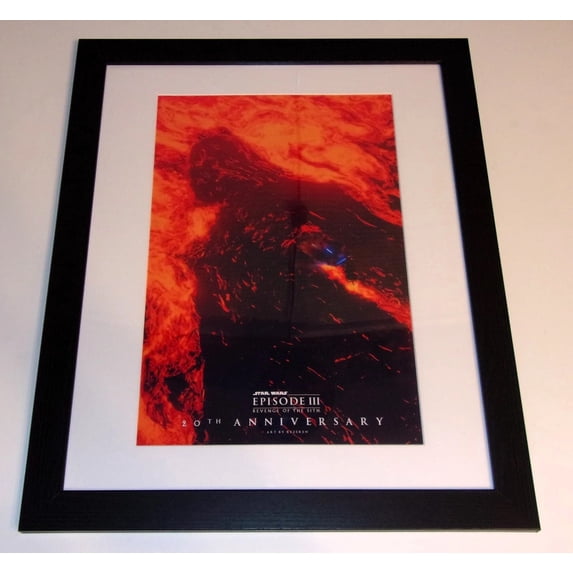 Framed Star Wars Revenge of the Sith 20th Anny Ep III Poster 23"x20" Lava / Fire