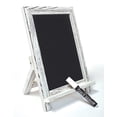 thumbnail image 1 of Framed Tabletop Chalkboard Sign, 9.5" x 14", Rustic Wood Frame, Small Magnetic Chalkboard with Built-in Ledge and Folding Stand, One White Chalk Marker Included, by Better Office Products (Whitewash), 1 of 5