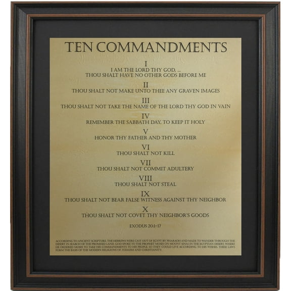 Framed Ten Commandments. Antique Parchment Prints by Patriot Gear Company.