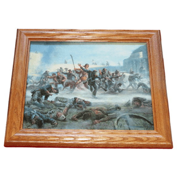 Framed Texas Revolution Painting Print, THE ALAMO, Davy Crockett. Patriotic Wall Decor, Wall Art.