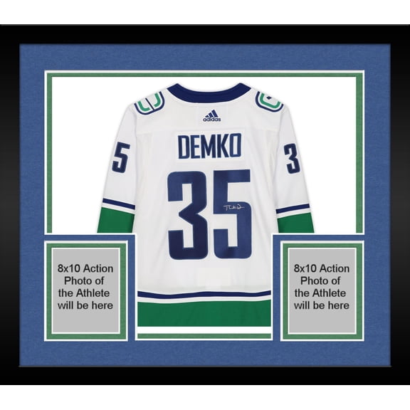 Framed Thatcher Demko Vancouver Canucks Autographed White Adidas Authentic Jersey - Fanatics Authentic Certified