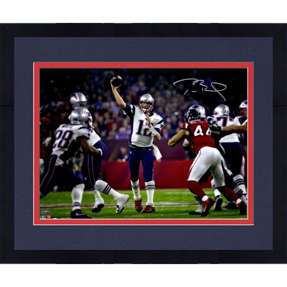 Framed Tom Brady New England Patriots Autographed 16" x 20" Super Bowl LI Champions Action Photograph - Fanatics Authentic Certified