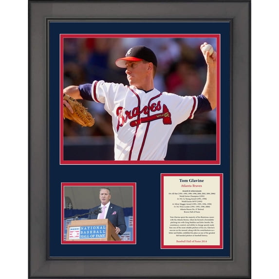Framed Tom Glavine Hall of Fame Atlanta Braves 11"x14" Baseball Three Photo Collage