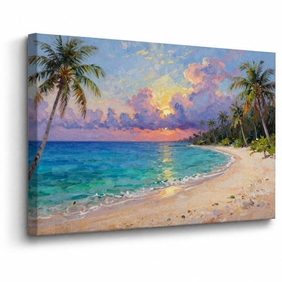 Framed Tropical Beach Canvas Wall Art Bedroom Decor Palm Tree Ocean Sunset abstract canvas print for bathroom bedroom living room
