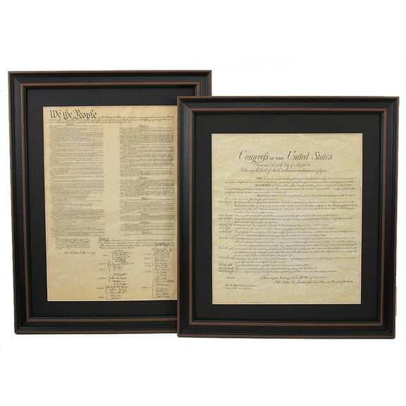 Framed United States Constitution & Bill of Rights Set. Replica Prints by Patriot Gear Company.