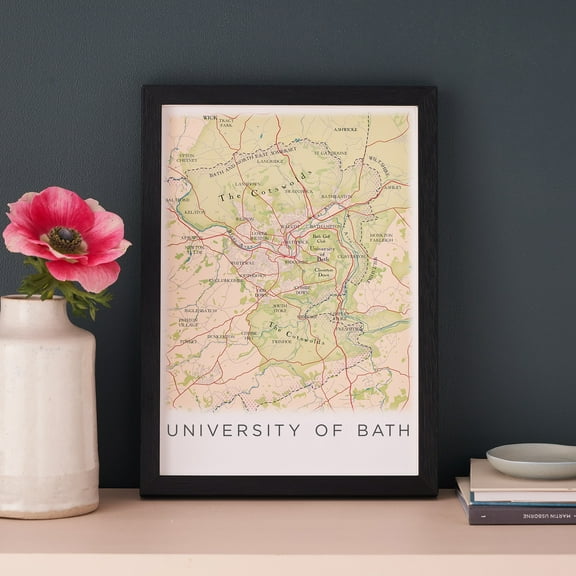 Framed University of Bath Map Print Wall Art Gift