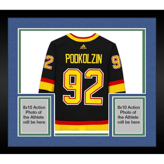 Framed Vasily Podkolzin Vancouver Canucks Autographed Black Alternate Adidas Authentic Jersey - Fanatics Authentic Certified