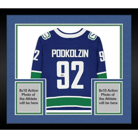 Framed Vasily Podkolzin Vancouver Canucks Autographed Blue Fanatics Breakaway Jersey - Fanatics Authentic Certified