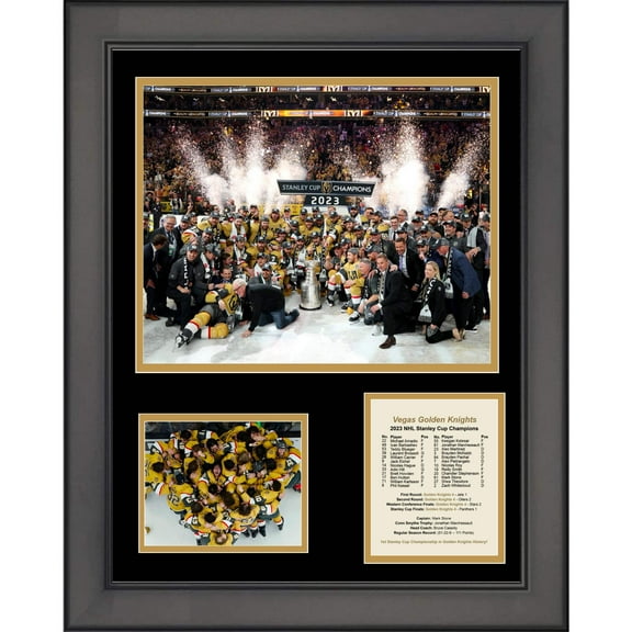 Framed Vegas Golden Knights 2022-2023 Stanley Cup Champions 11"x14" Three Photo Collage