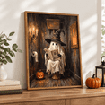 Framed Vintbathroom Wall Art Cute Ghost Reading On Toilet Decor Gothic ...