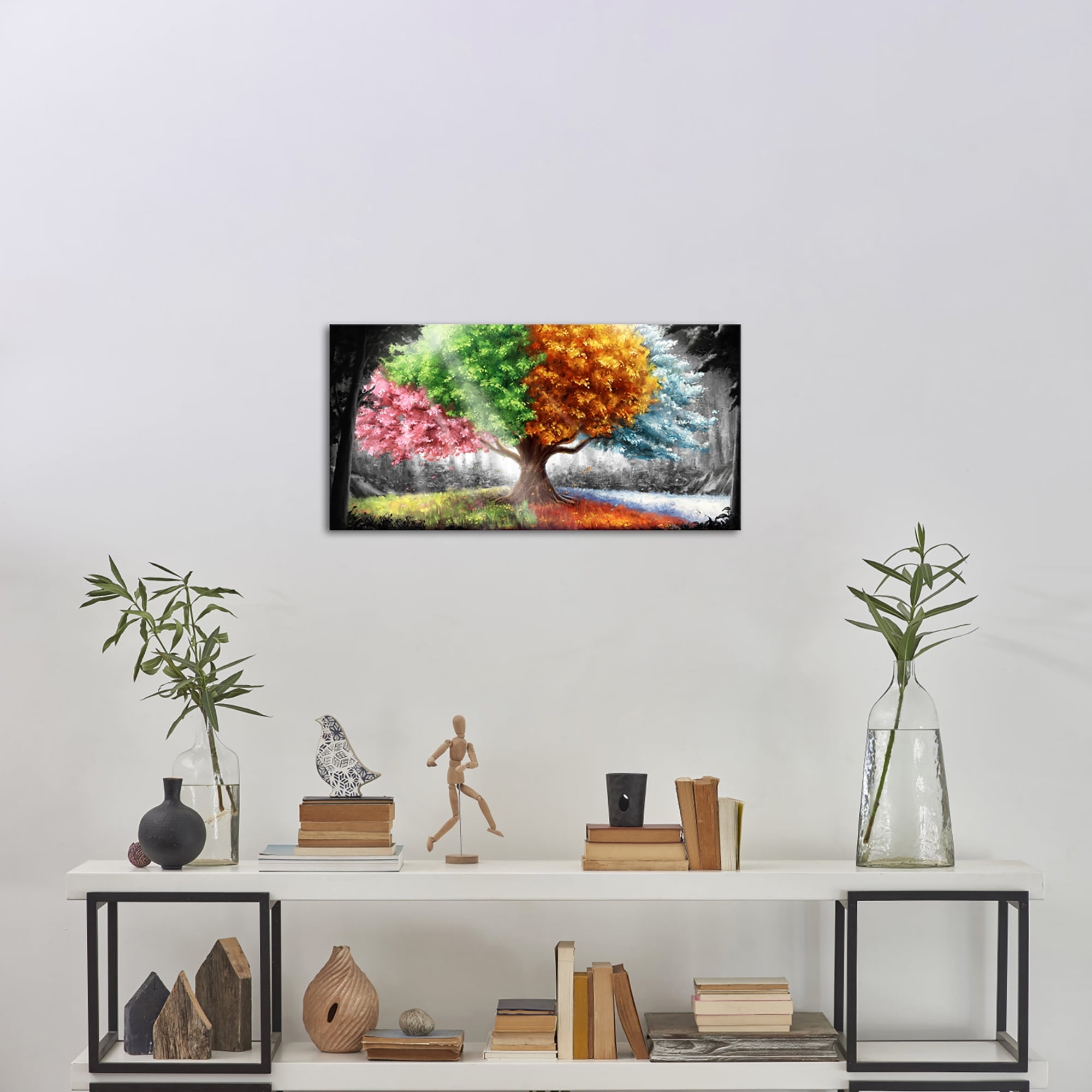 Framed Wall Art Clearance Four Seasons Tree Picture 1 Panel Spring ...