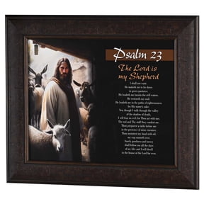 Dicksons Psalm 23 The Lord Is My Shepherd, Multicolor 25 x 21 Inch Wood/Glass Framed Wall Art