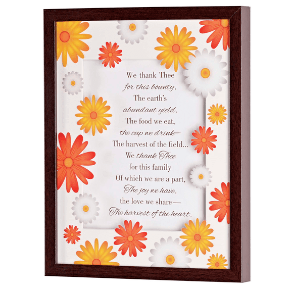 Dicksons Inspirational Hanging Wall Art Picture Frame For Living Room 12 x 15 MDF and Glass Thankful Grateful Blessed Fall Sunflower